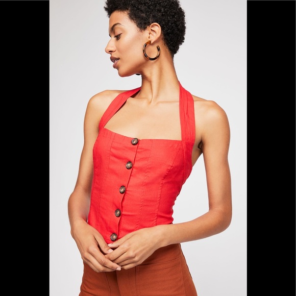 S O L D Free People Is this love halter red/rouge size small - Picture 1 of 7